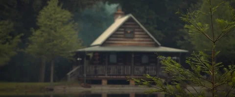 Cabin with Shallow Depth of Field Stock Footage 87446585
