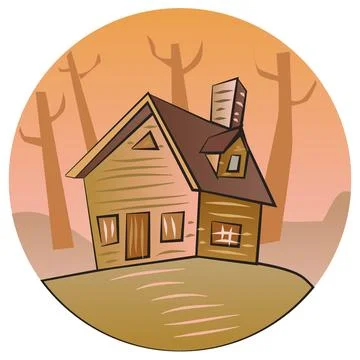Cabin Sign and Logo Vector Illustration Stock Illustration
