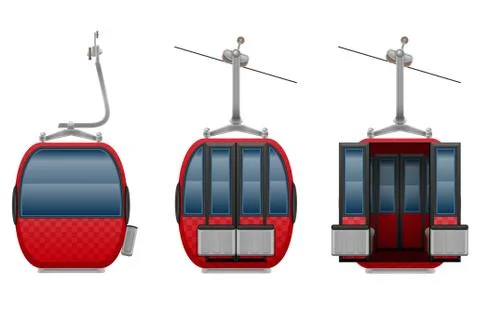 Cabin ski cableway vector illustration 库存插图