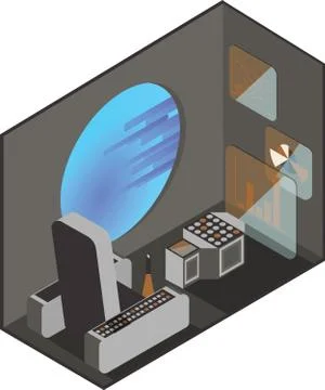 Cabin of spacecraft pilot Illustrazione stock