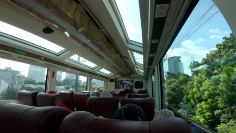 Cabin View 2 Train Panoramic Train Inside View Stock Footage 305332029