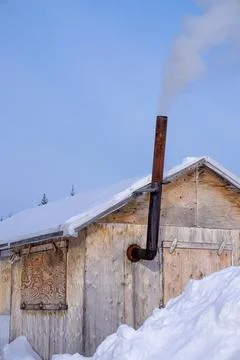 Cabin in Winter Foto stock