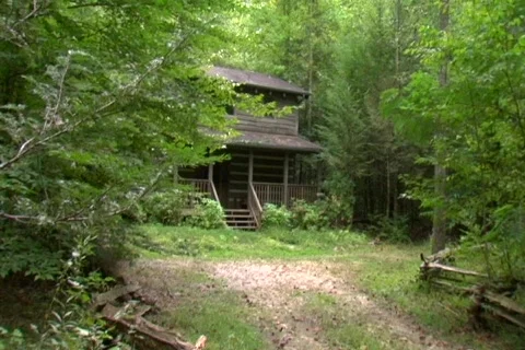 Cabin in the woods Stockbeeldmateriaal 527578