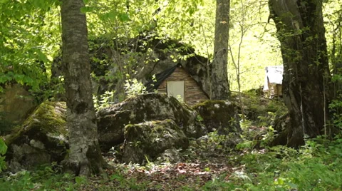 Cabin in the woods Stock Footage 37810217