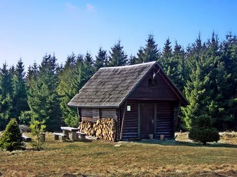 Cabin in the woods Foto stock