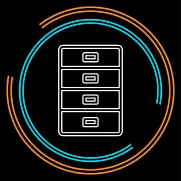 Cabinet archive icon - vector file drawer Illustrazione stock