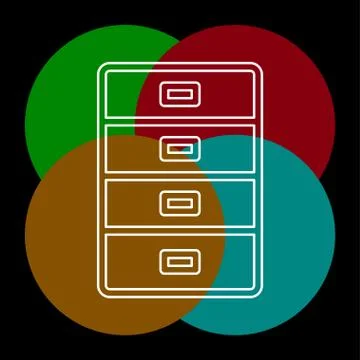 Cabinet archive icon - vector file drawer Stock Illustration