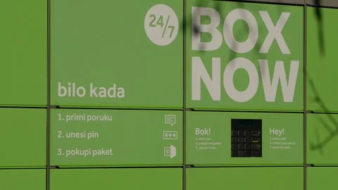 Cabinet with compartments for automatic delivery of small parcels and packages Stock Footage 296849178