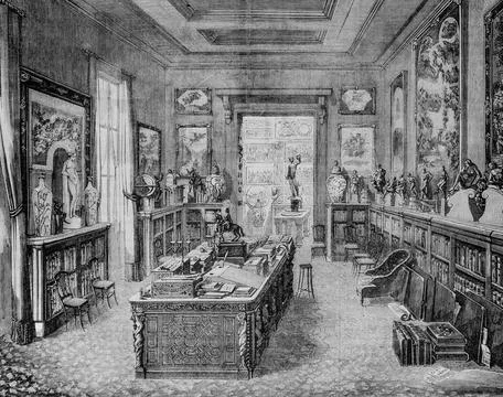 Cabinet de M.thiers, tableau de paris par edmond texier,editeur paulin et le Stock-Illustration