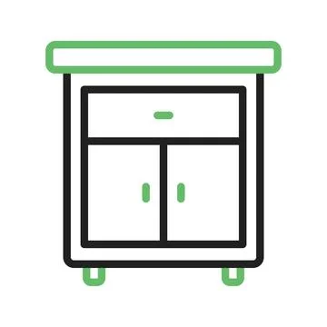 Cabinet Drawer Icon Image. Stock Illustration