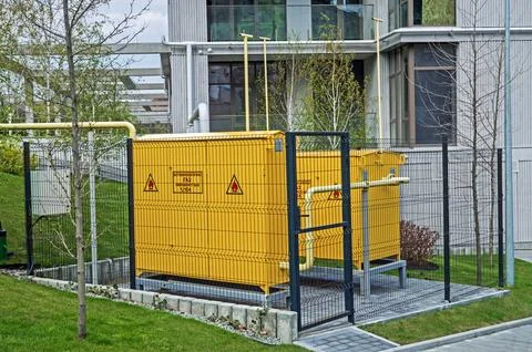 Cabinet gas control point Stock Photos