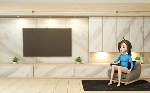 Cabinet granite in white empty interior room style, 3d rendering Illustrazione stock