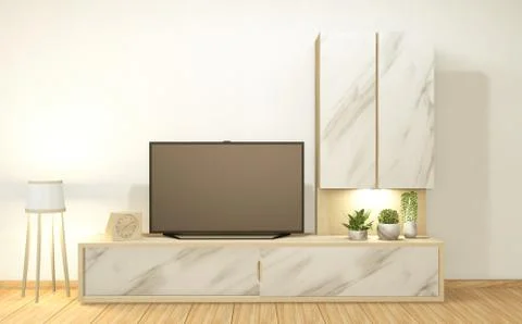 Cabinet granite in white empty interior room style, 3d rendering Illustrazione stock