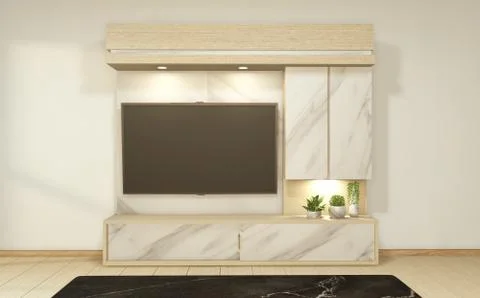 Cabinet granite in white empty interior room style, 3d rendering Illustrazione stock