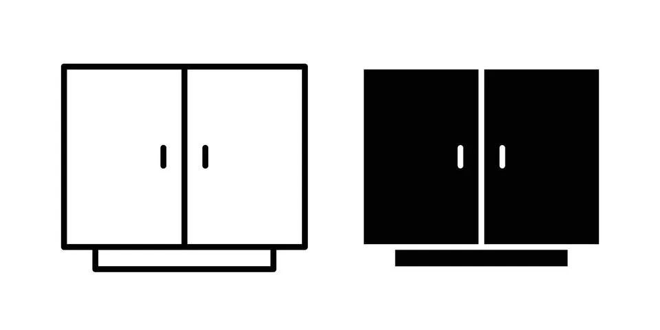 Cabinet icon black vector isolated on white Stockillustratie