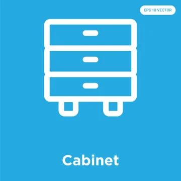 Cabinet icon isolated on blue background Free Stock Illustration