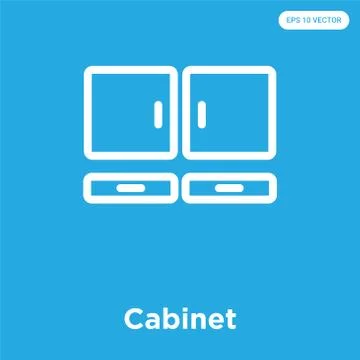 Cabinet icon isolated on blue background Free Stock Illustration