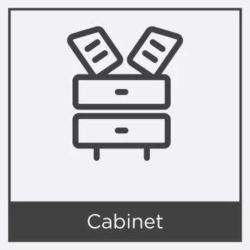 Cabinet icon isolated on white background Free Stock Illustration
