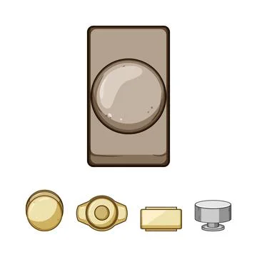 Cabinet knobs and pulls vector illustration set 스톡 일러스트