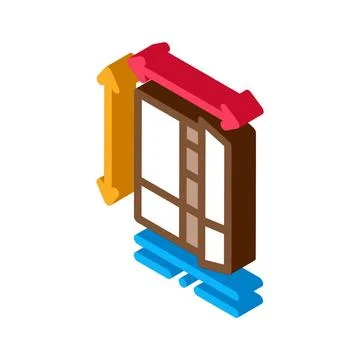 Cabinet size isometric icon vector illustration color Stock Illustration