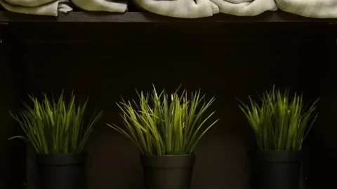 Cabinet with spa accessories the camera moves up 動画素材 75368421