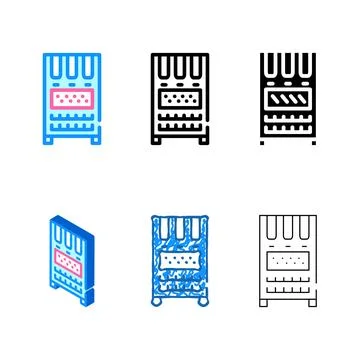 Cabinet for storing and charging tablets drug, commercial equipment modern .. Stock Illustration