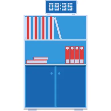 Cabinet vector open file office drawer icon Stock Illustration