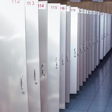 Cabinets dressing in the gym Stock Photos