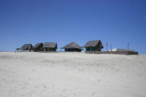 Cabins On Beach Stock Photos