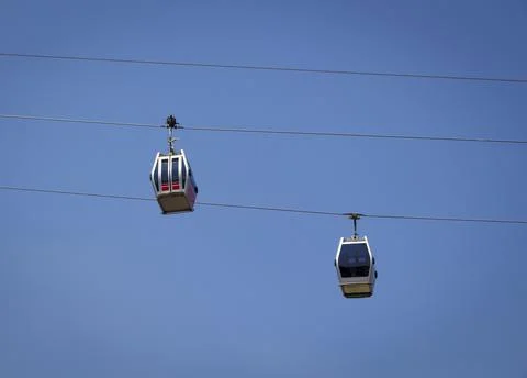 Cabins of the cable car Stock Photos