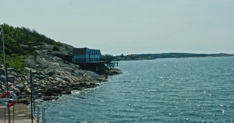 Cabins by the sea Stock Footage 113941695