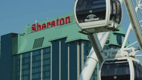 Cabins of the Skywheel in Niagara Falls Stock Footage 218226522
