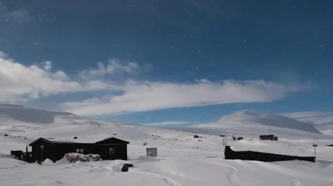 Cabins in winter Foto stock