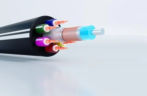 Cable 3D rendering. Stock Illustration