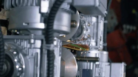 Cable after cutting by a modern automatic machine. Stock Footage 105569408