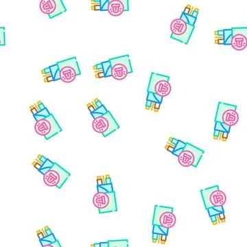 Cable for alarm systems vector seamless pattern Stock Illustration