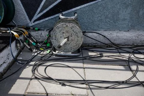 Cable and electric cable extensions Stock Photos