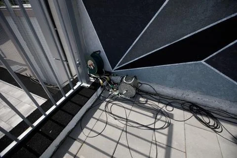 Cable and electric cable extensions Stock Photos