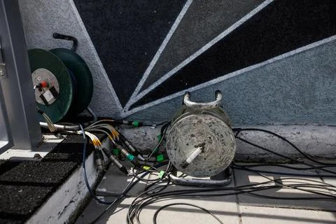 Cable and electric cable extensions Stock Photos