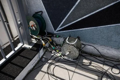 Cable and electric cable extensions Stock Photos