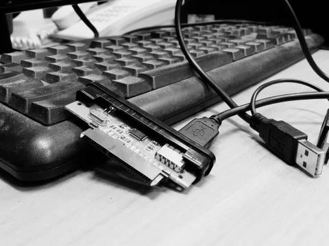 Cable and keyboard 写真素材