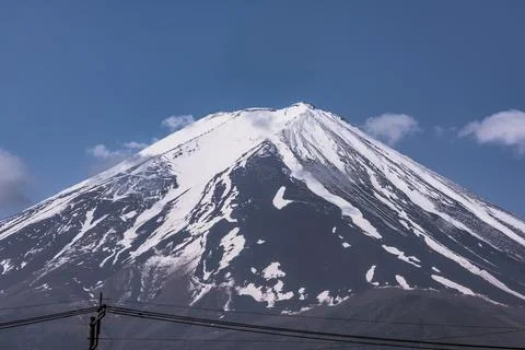 The cable and a landscape view of Mount Fuji Stock Photos