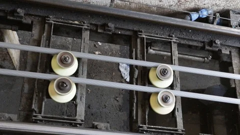 Cable and roller running funicular Stock Footage 109277566