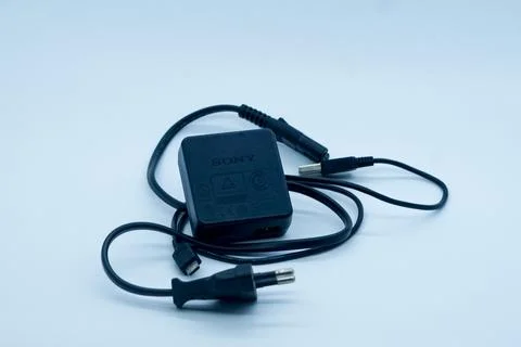 Cable and USB adapter camera sony Stock Photos