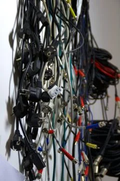 Cable and wires on the wall Stock-Fotos