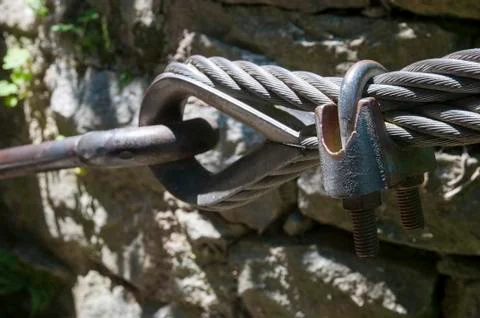 Cable attached Foto stock