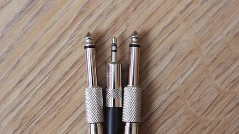 Cable for audio equipment closeup on a light background Stock Footage 73702988