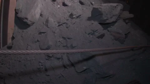 The cable on the background of rock in the mine Stock Footage 58033326