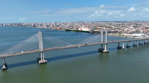 Cable Bridge At Aracaju In Sergipe Brazil. Stock Footage 310019960