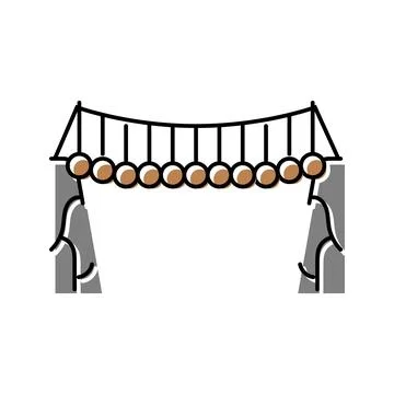 Cable bridge color icon vector illustration Stockillustratie